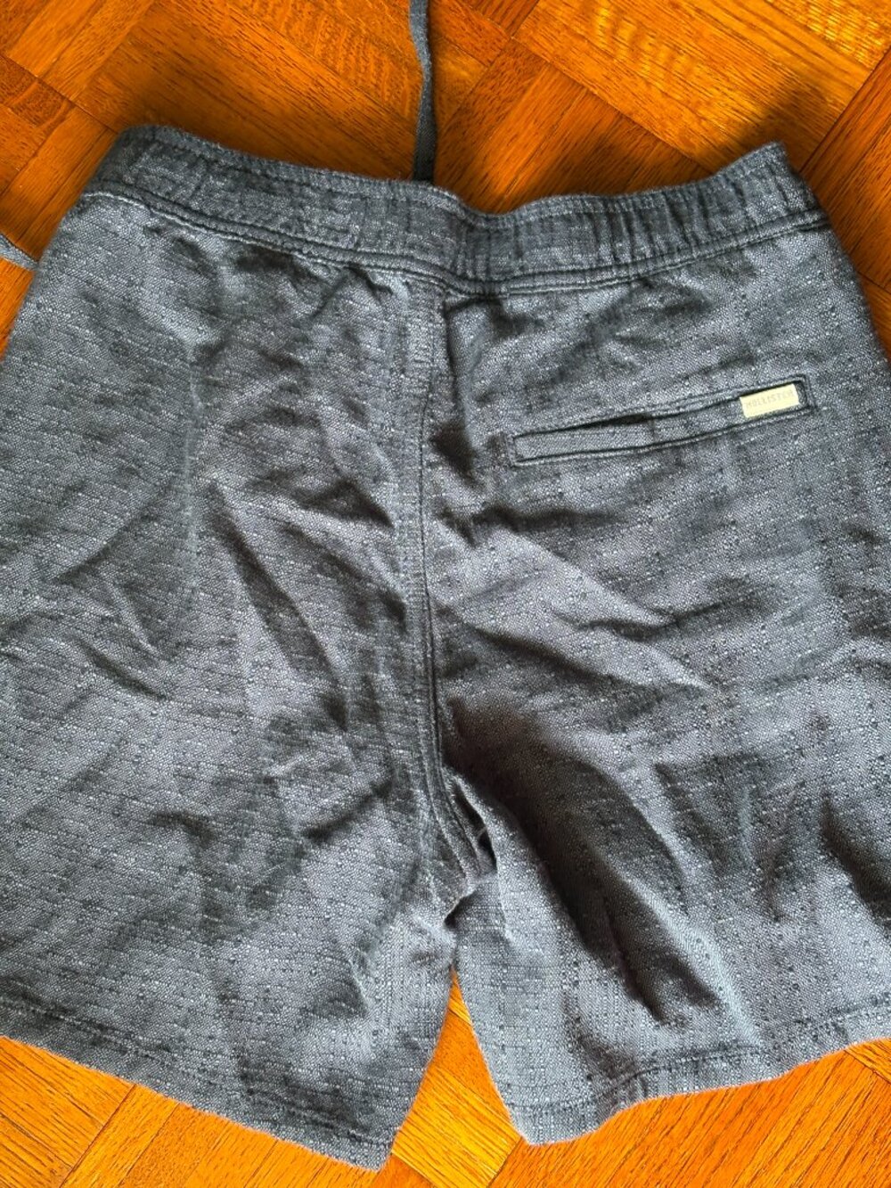 Mens Hollister Textured Cotton Pull On Shorts Navy Blue XS - Picture 3 of 3